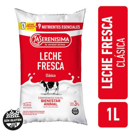 LA SERENISIMA leche ent sachet 3% 1L